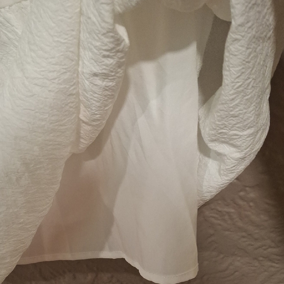 Nine West White Tiered A-Line Midi Skirt - Picture 5 of 6